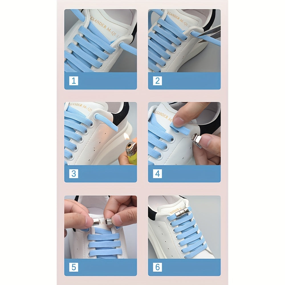 Unisex No-Tie Shoe Clips with Snap Lock for Easy Adjustment, 10 Pack