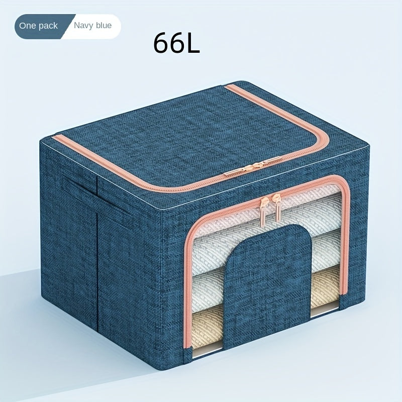 Koʻchiriladigan saqlash qutisi, shaffof poʻlat ramkali, shkafni tartibga solish uchun, katta sigʻimli kiyimlar saqlash