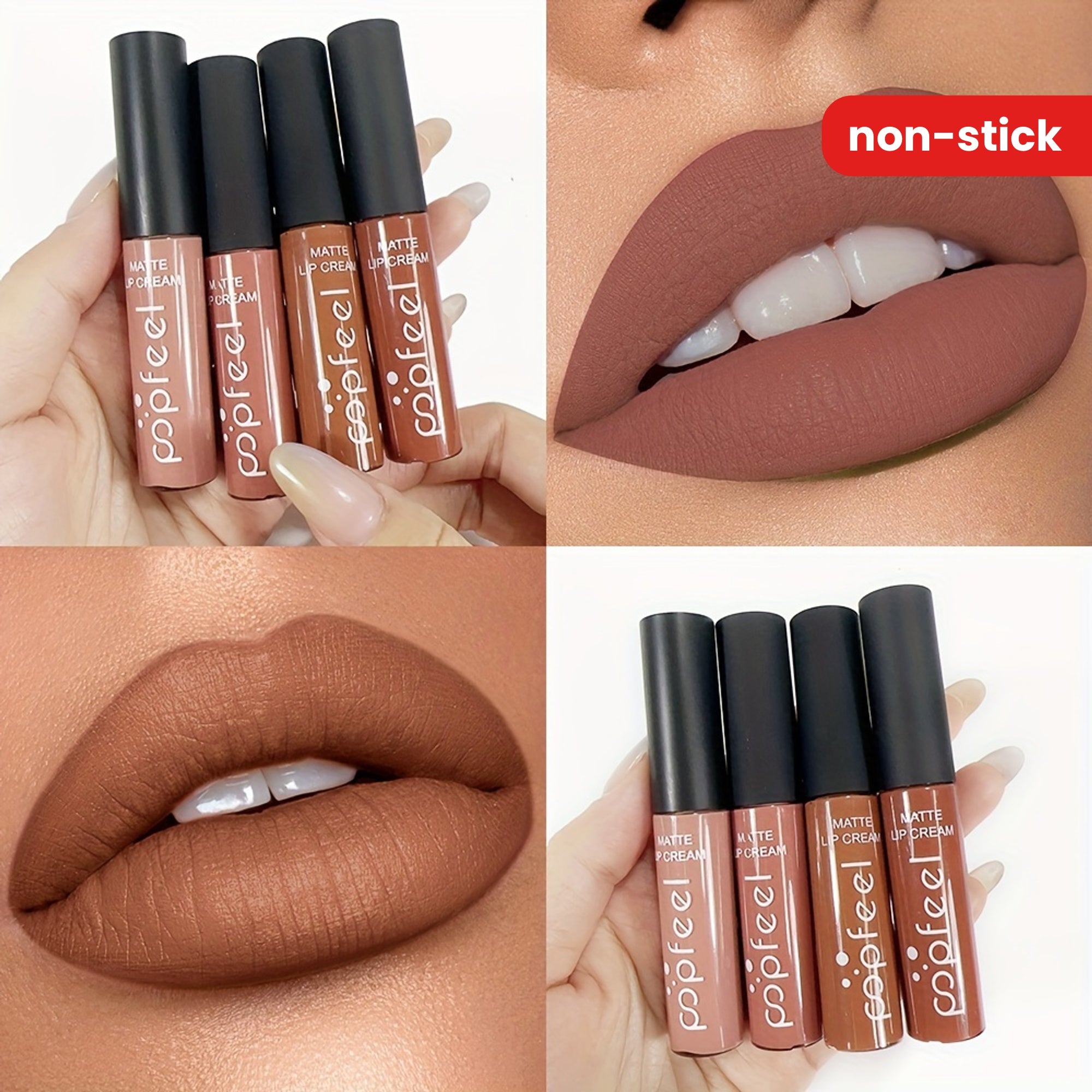 Long-Lasting Waterproof Matte Liquid Lipstick for All Skin Types Berry Tone