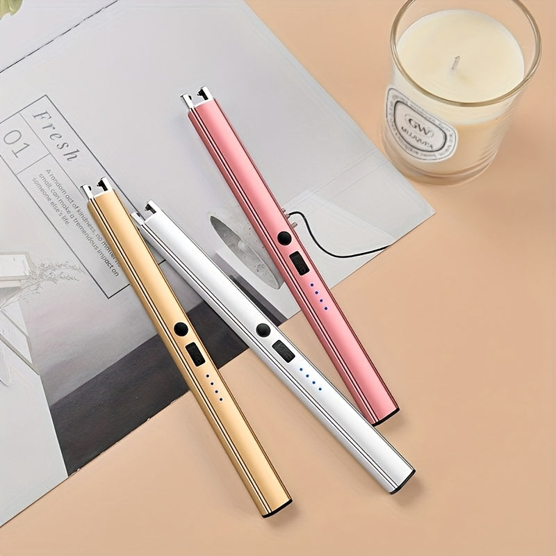 Pink USB Rechargeable Electronic Arc Lighter Windproof Safety Candle Stove