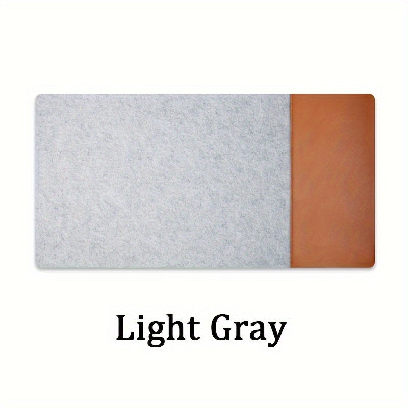 Large XXL Felt and PU Leather Gaming Mouse Pad Waterproof Non-Slip Oblong Edge Stitch