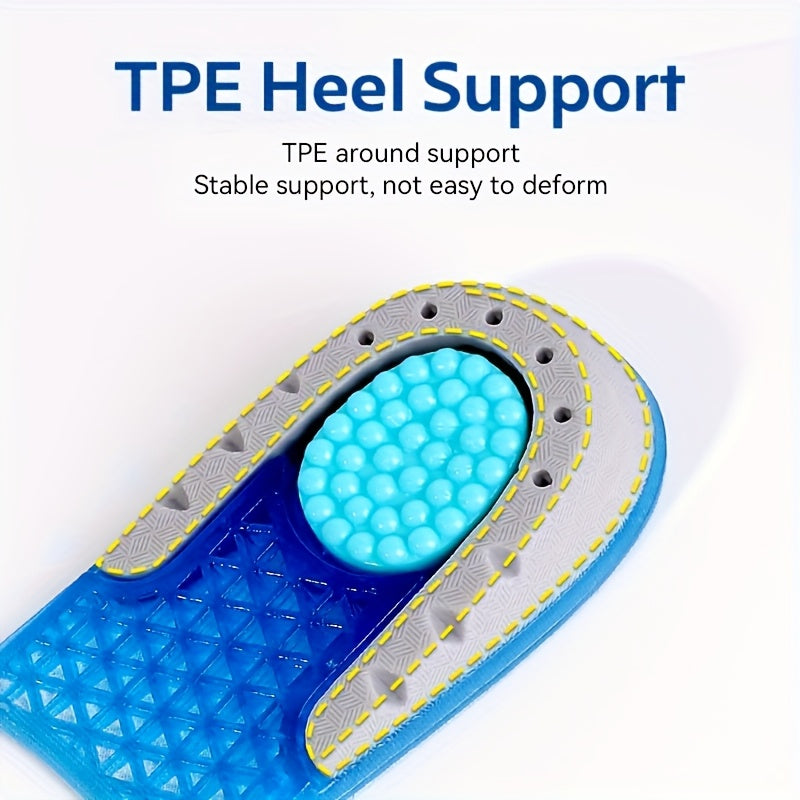 Unisex TPE Heel Lift Insoles 2cm Shock Absorbing Sports and Dress Shoes