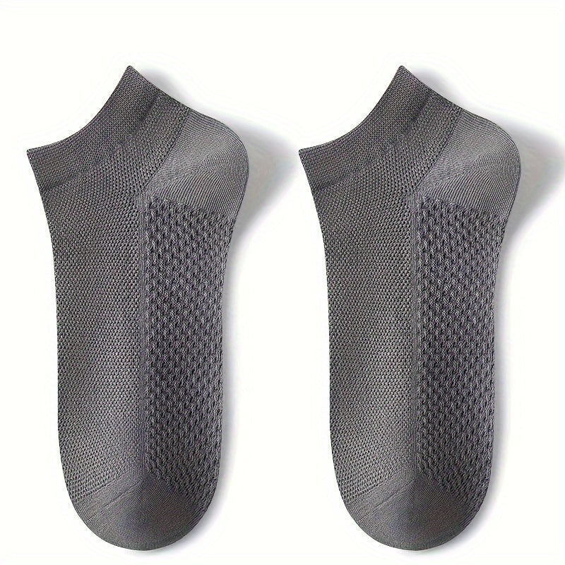 Paquete de 5 calcetines de malla para tobillo para hombre, resistentes al olor, que absorben el sudor y en tallas grandes