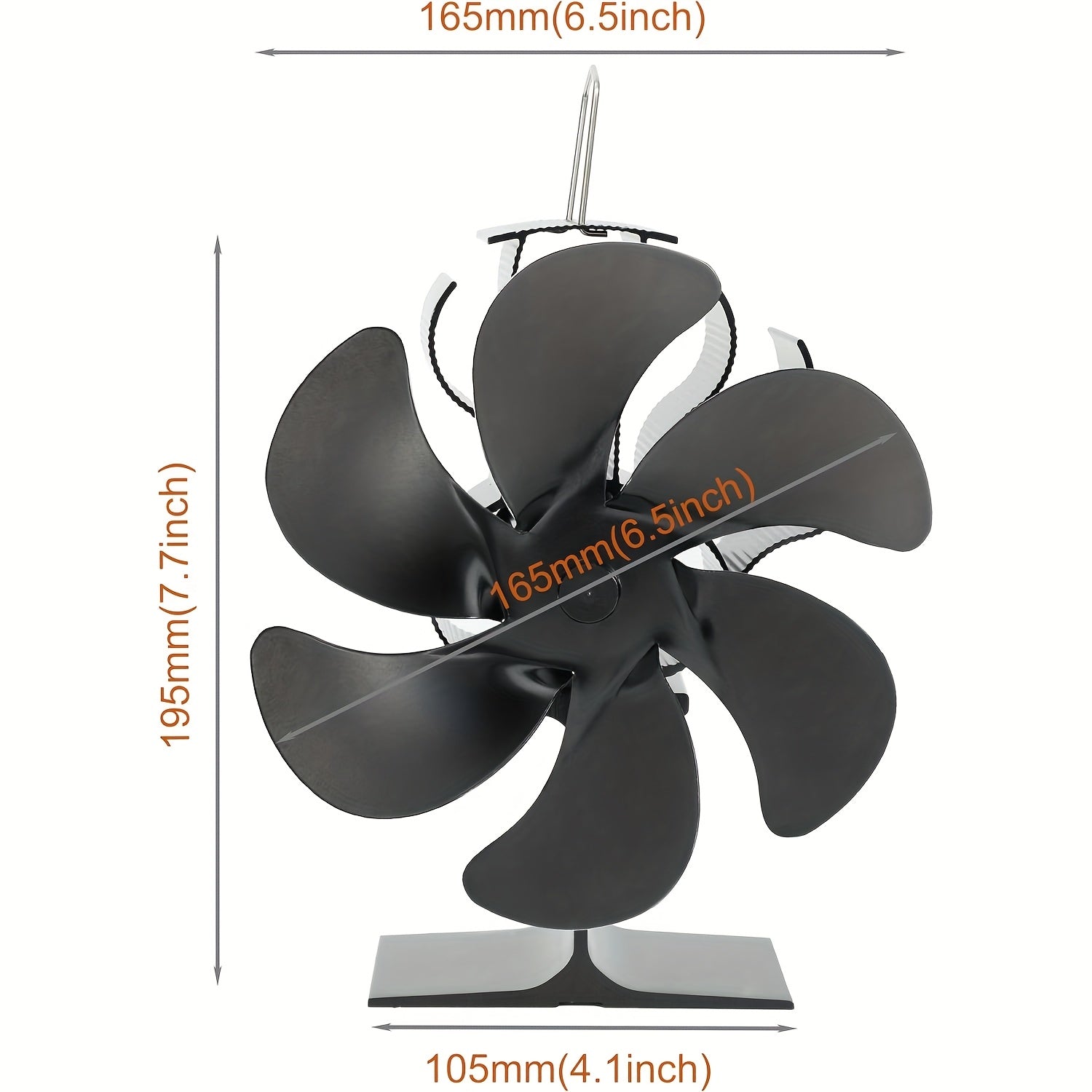 6-Blade Wall Heater Fan for Room Heating with Adjustable Speed