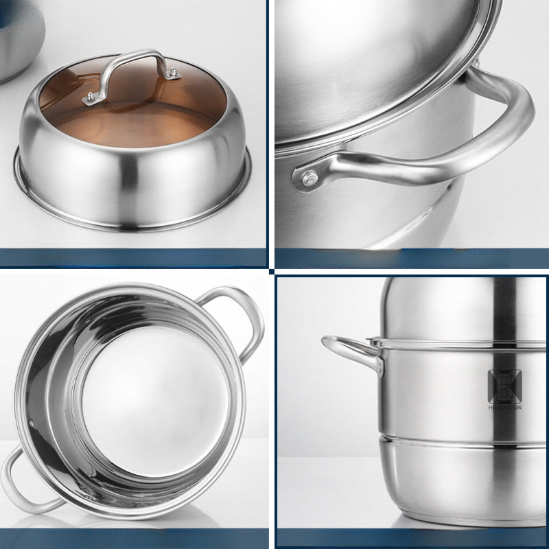 Vaporizador de acero inoxidable con rejilla de vapor doble para sopas de pescado regalo de cocina