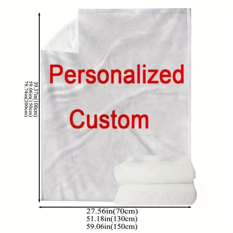 Personalized 3D Digital Printed Flannel Throw Blanket Customizable Modern Design Soft Lightweight All-Season Bed Sofa Camping Travel