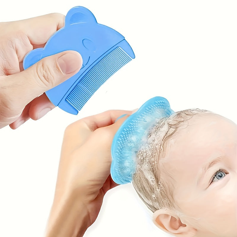 Baby Hair Care Set with Comb and Scalp Massager for Gentle Detangling and Washing