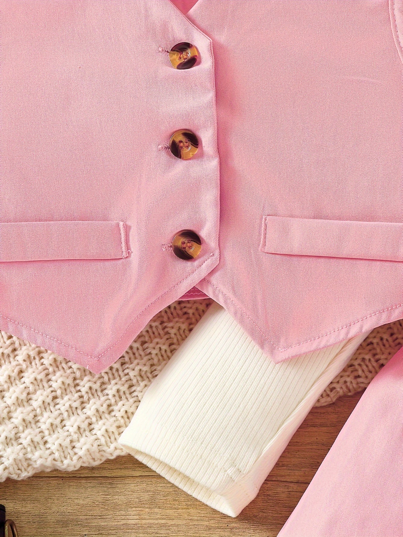 Girls' Casual Outfit Set Sleeveless Vest Long Sleeve Top Wide Leg Pants Spring Fall