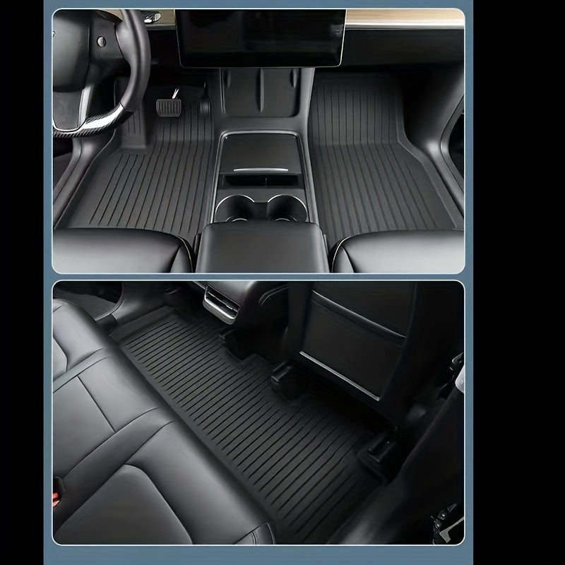 All Weather Floor Mats Set for Tesla Model Y 2025 Deluxe Custom Fit TPE