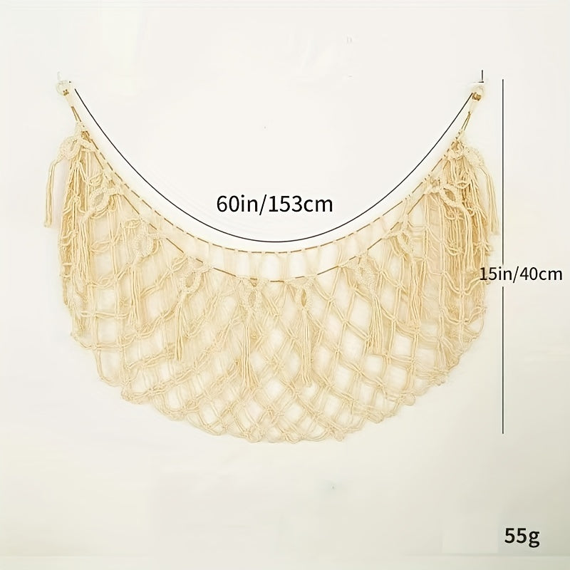 Qo'l bilan tayyorlangan dantel osma saqlash to'ri plush o'yinchoqlar va paxta ipi uchun, burchak saqlash va xona bezatish uchun mukammal.