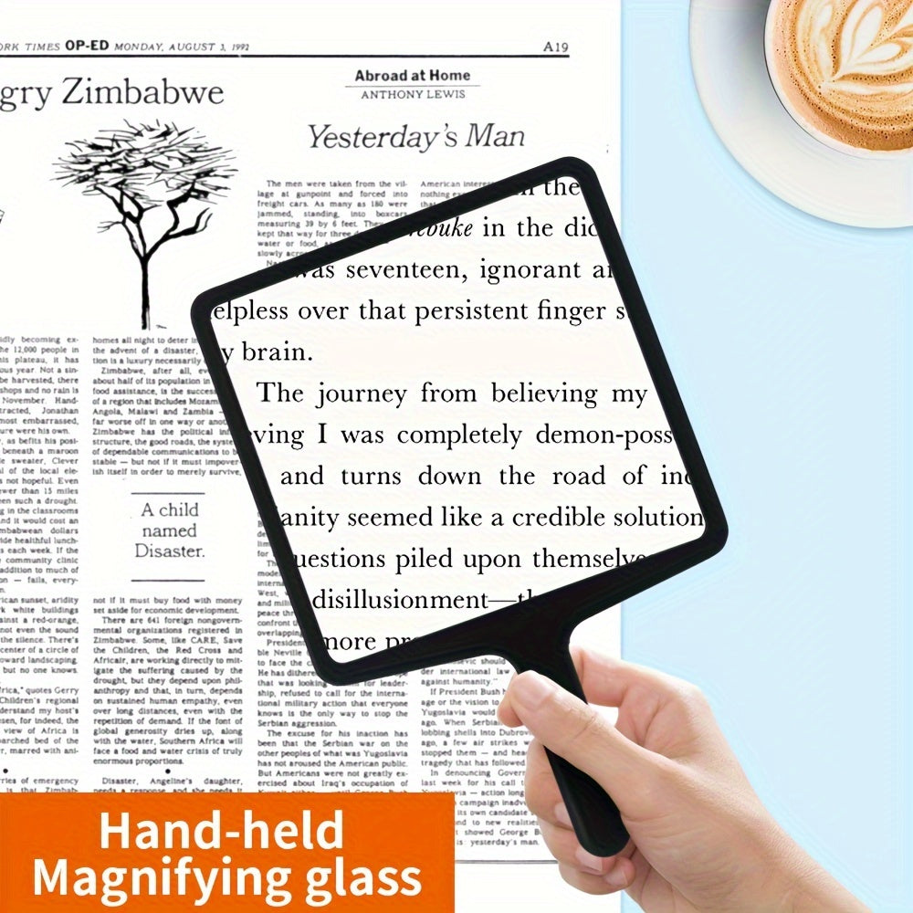 5x Flat Lens Pocket Magnifier No Battery Needed Handheld Jewelry Reading Gift