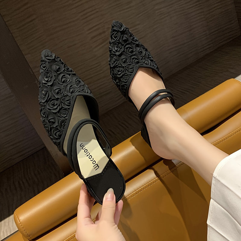 Women's PVC Flats Solid Color Low Heel Non-slip Soft Sole All-Season