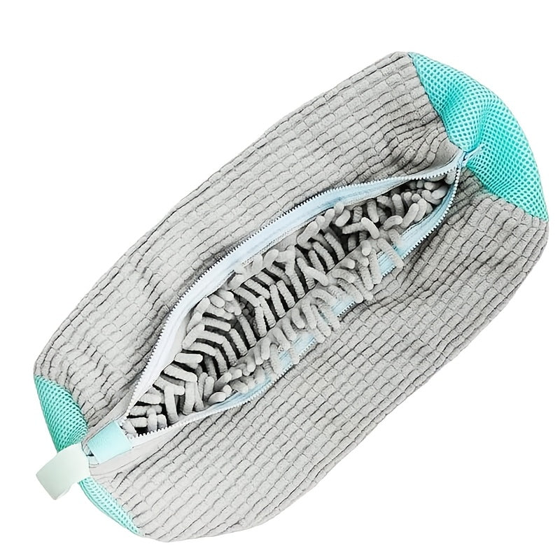 Bolsa de lavandería de poliéster duradero para zapatos con cierre de cremallera y forma ovalada