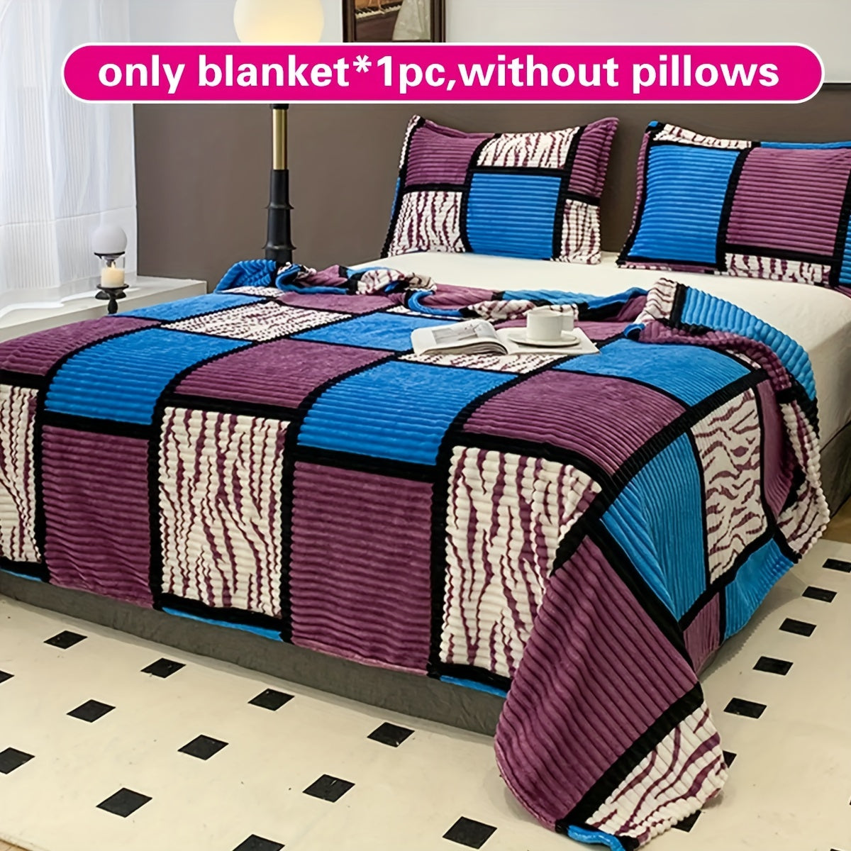 Manta de cuadros para sofá y uso en el hogar, manta multifunción, suave y cálida