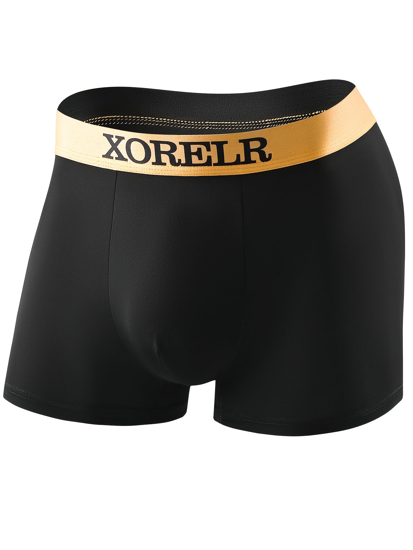 Men's Boxer Briefs 5-Pack Solid Color Polyester with Contrast Waistband and Cross Straps