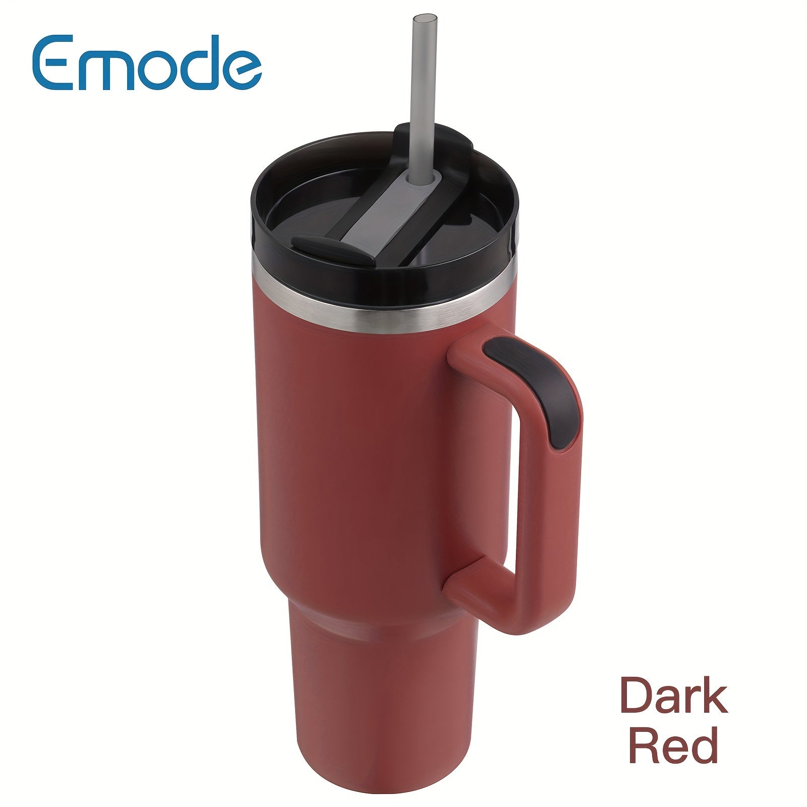 Taza de viaje de acero inoxidable con tapa y asa para bebidas de verano