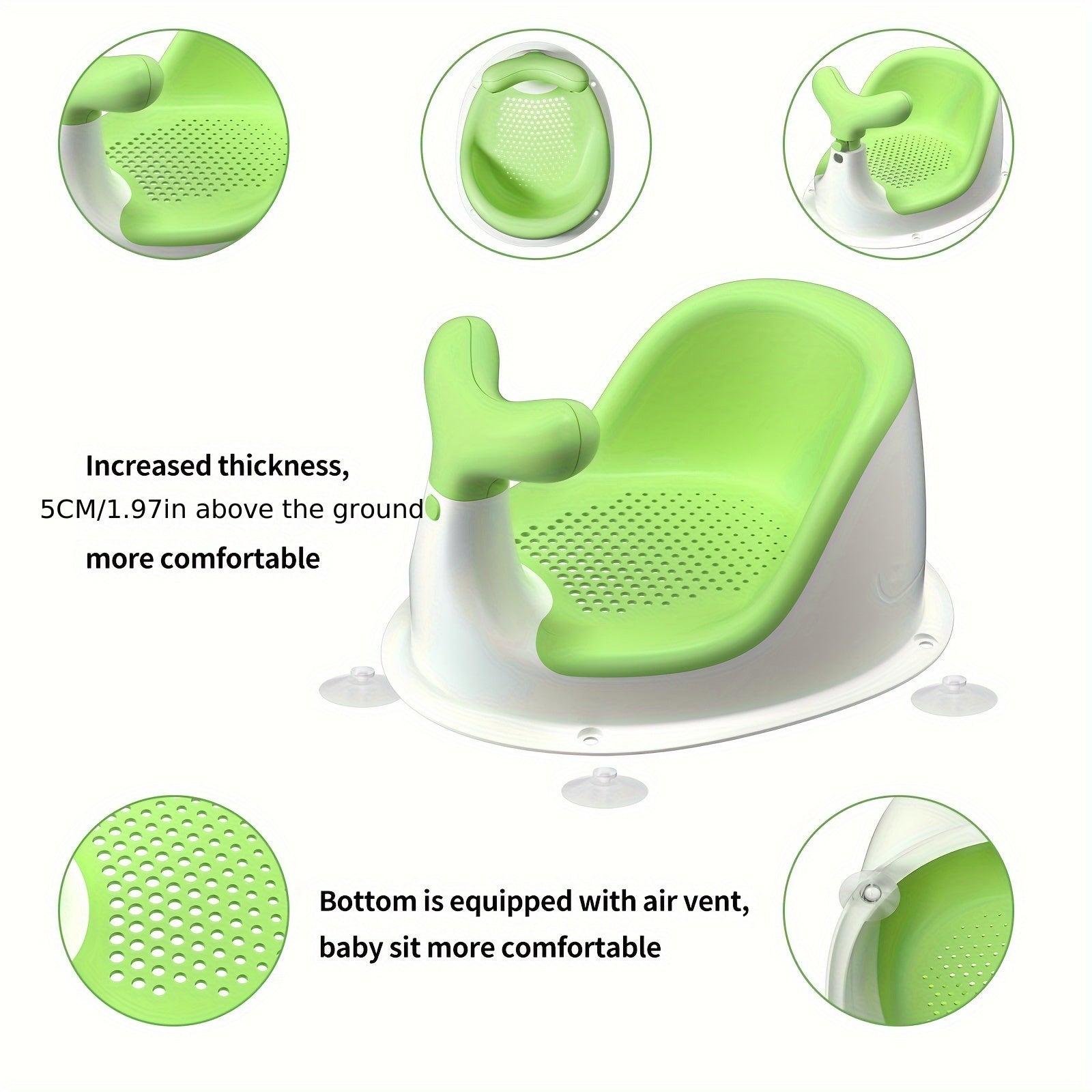 Baby Bath Seat for Toddlers 6 Months Plus Non-Slip Silicone Bathtub Chair