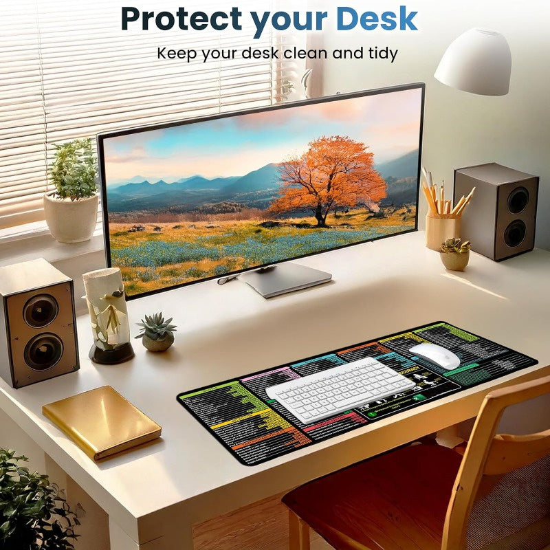 Excel qisqa tugmalari sichqoncha yostiqi - Klaviatura va sichqon uchun tikilgan cheklari bilan sirpanmaydigan ish stoli mato