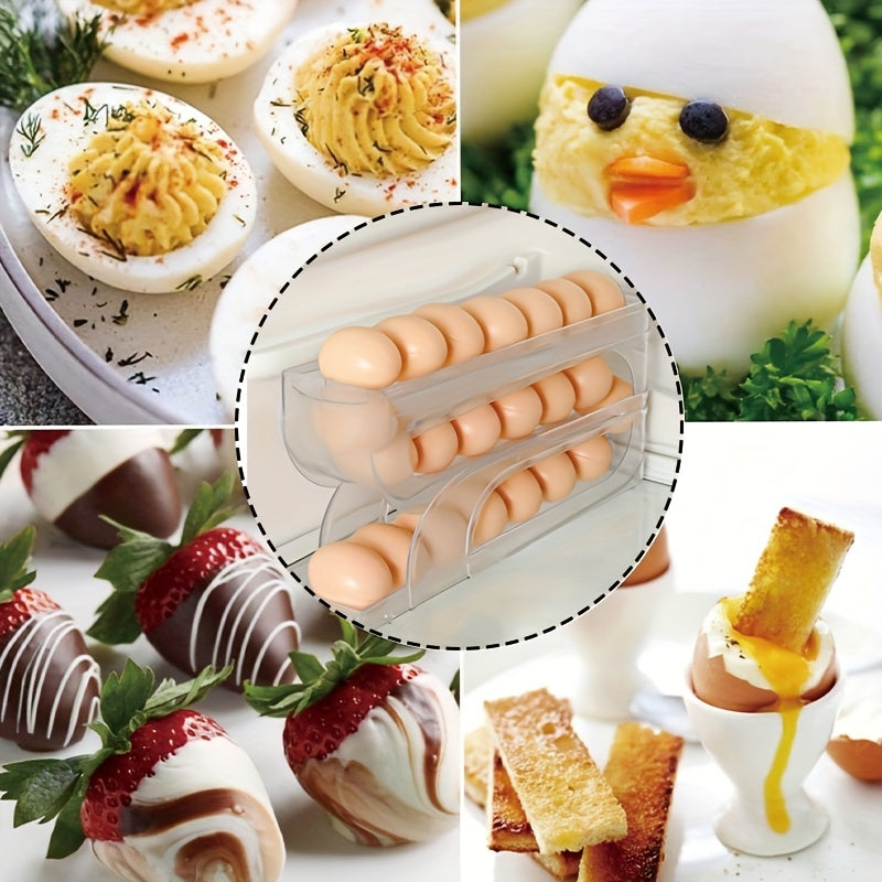 Avtomatik tuxum taqsimlagich, katta sig'imli, shaffof, aylanuvchi tuxum saqlash uchun oshxona uchun