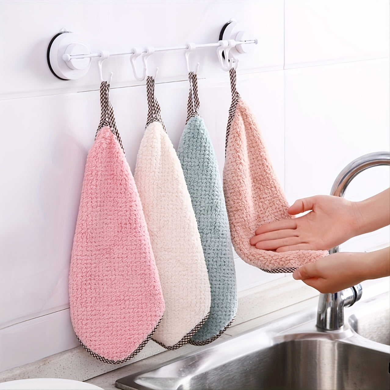Set of 3 Microfiber Cleaning Cloths Reusable Antibacterial Kitchen Bathroom Towels