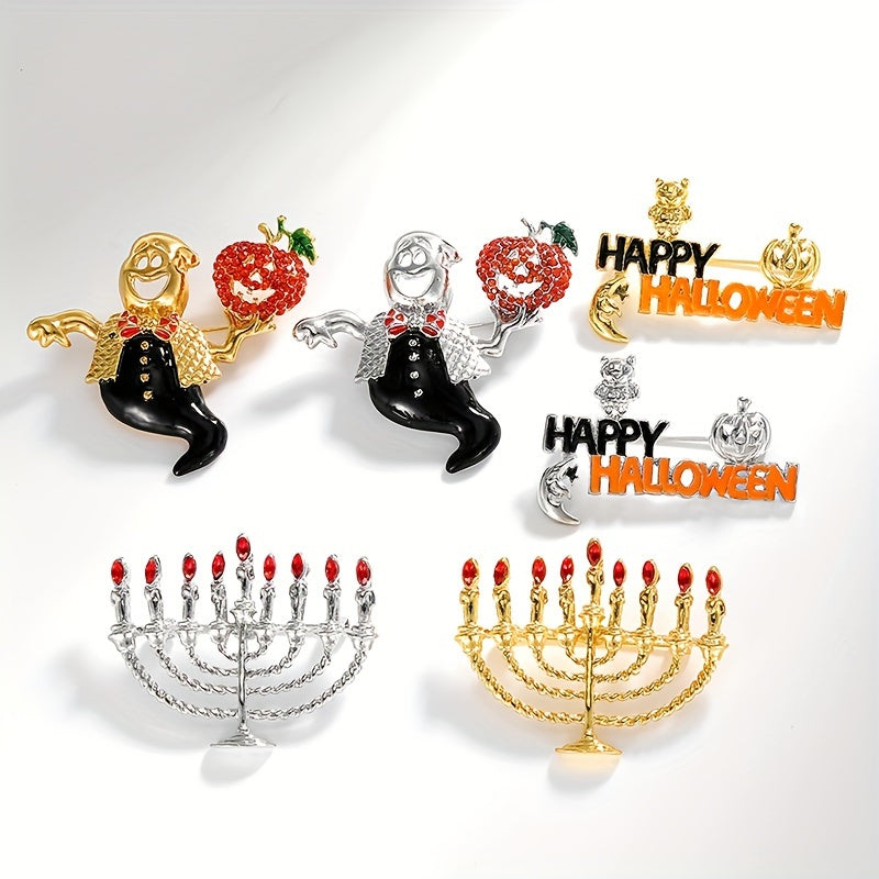 6 ta kuz Rhinestone broshlari sham dizaynlari kiyimlar va sumkalar uchun