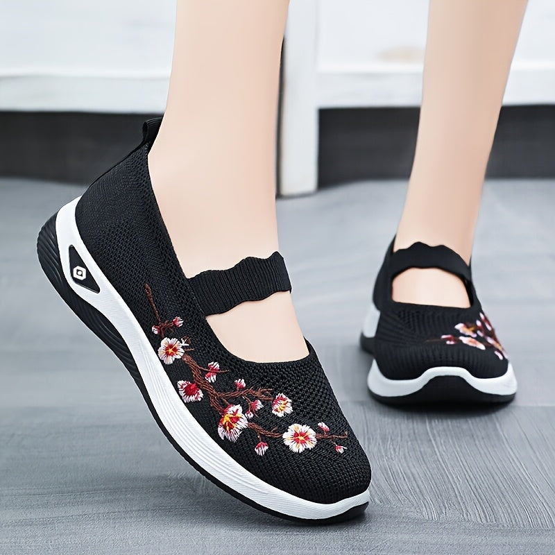Women's Casual Sneakers Lightweight Embroidered Shoes Comfortable All-Season Footwear