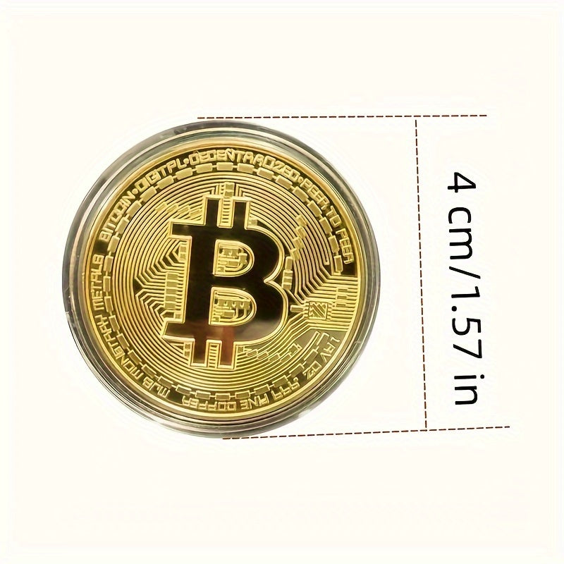 Set of 2 or 4 Artificial Bitcoin Coin Decorations Collectible Replica Medals