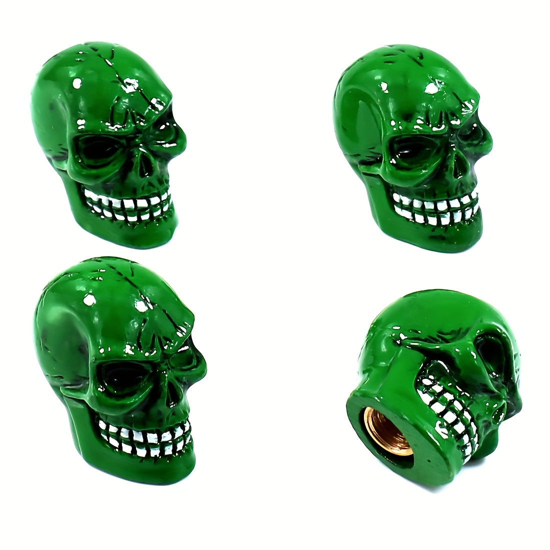 4 Pcs Skull Tire Valve Stem Caps Universal Fit Car Truck Motorcycle Bicycle