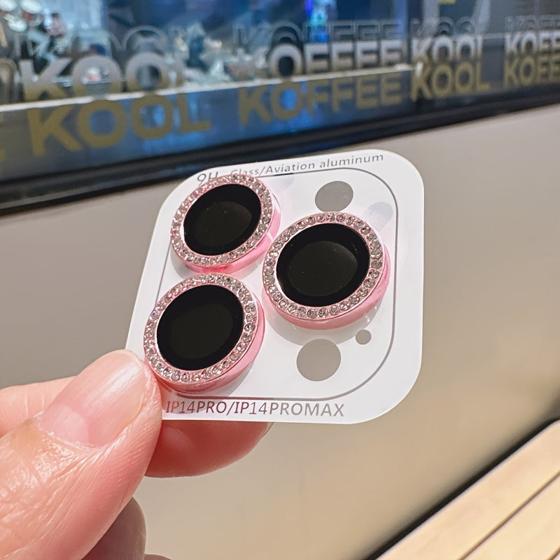 Diamond Camera Case with Lens Protector for iPhone 11 Pro Max to 16 Aluminum Alloy Durable Phone Cover