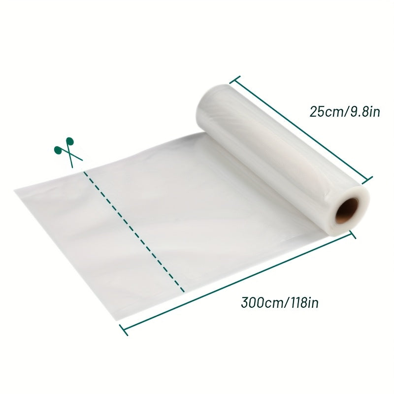 3 Meter Roll Vacuum Sealing Bags in PE PA Material Green Indicator White BPA-Free Tear-Resistant Suitable for Sous Vide Meal Prep Beef