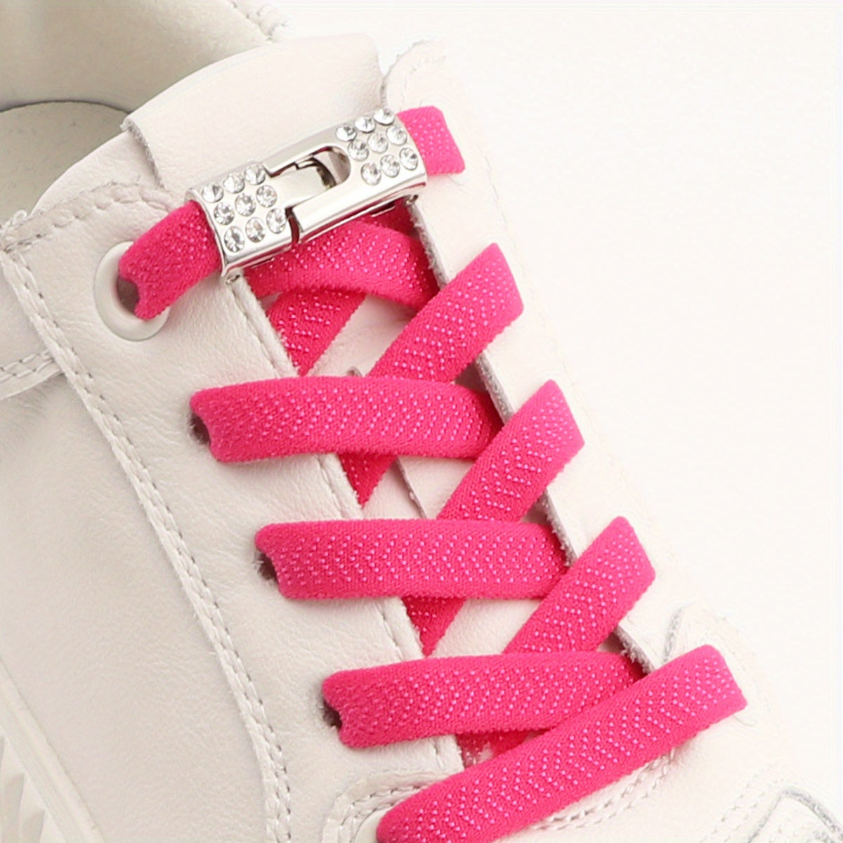 Unisex Rhinestone No-Tie Shoelaces With Buckle Polyester Fashion Sneakers Accessories