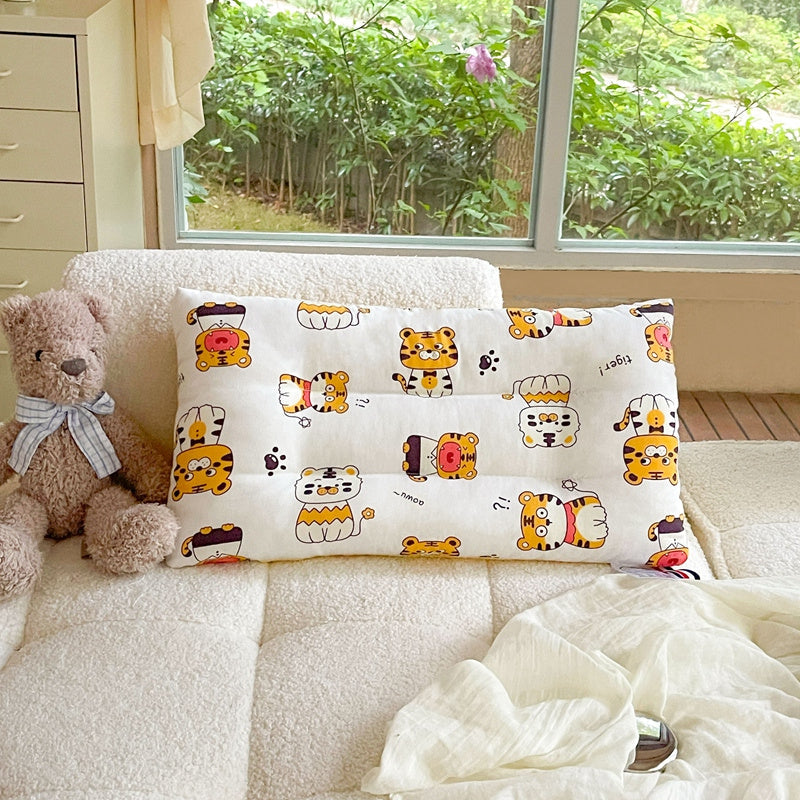 Almohada de poliéster lavable para niños con estampado de animales de dibujos animados para comodidad en todas las estaciones
