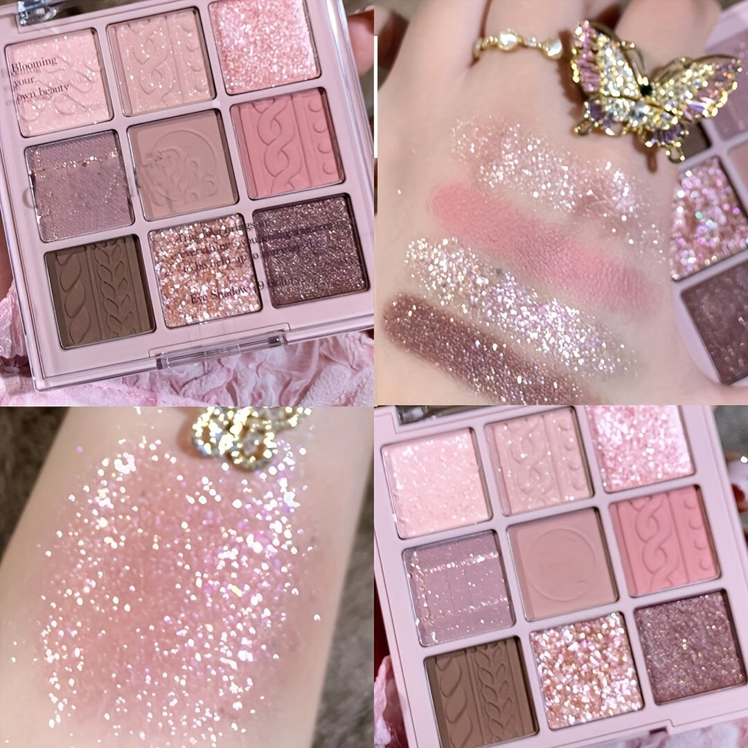 9-Color Eyeshadow Palette Matte Shimmer Waterproof Long-Lasting Velvet Finish