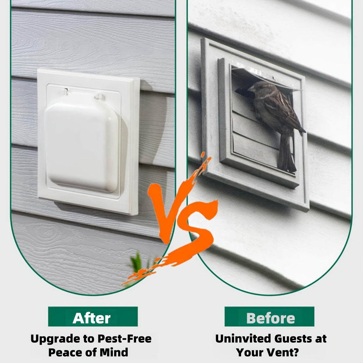 10.16 sm Plastik Louvered Vent Cover uchun quritgich ventilyatsiyasi bilan vintlar