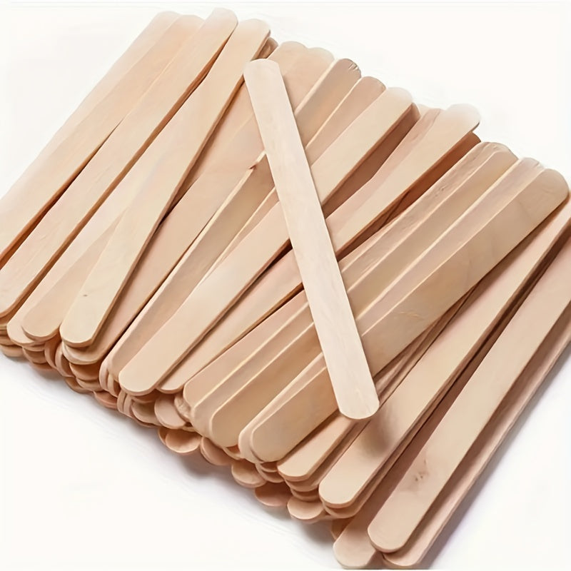 100/200 Count Natural Wooden Popsicle Sticks for Crafts and Food Projects