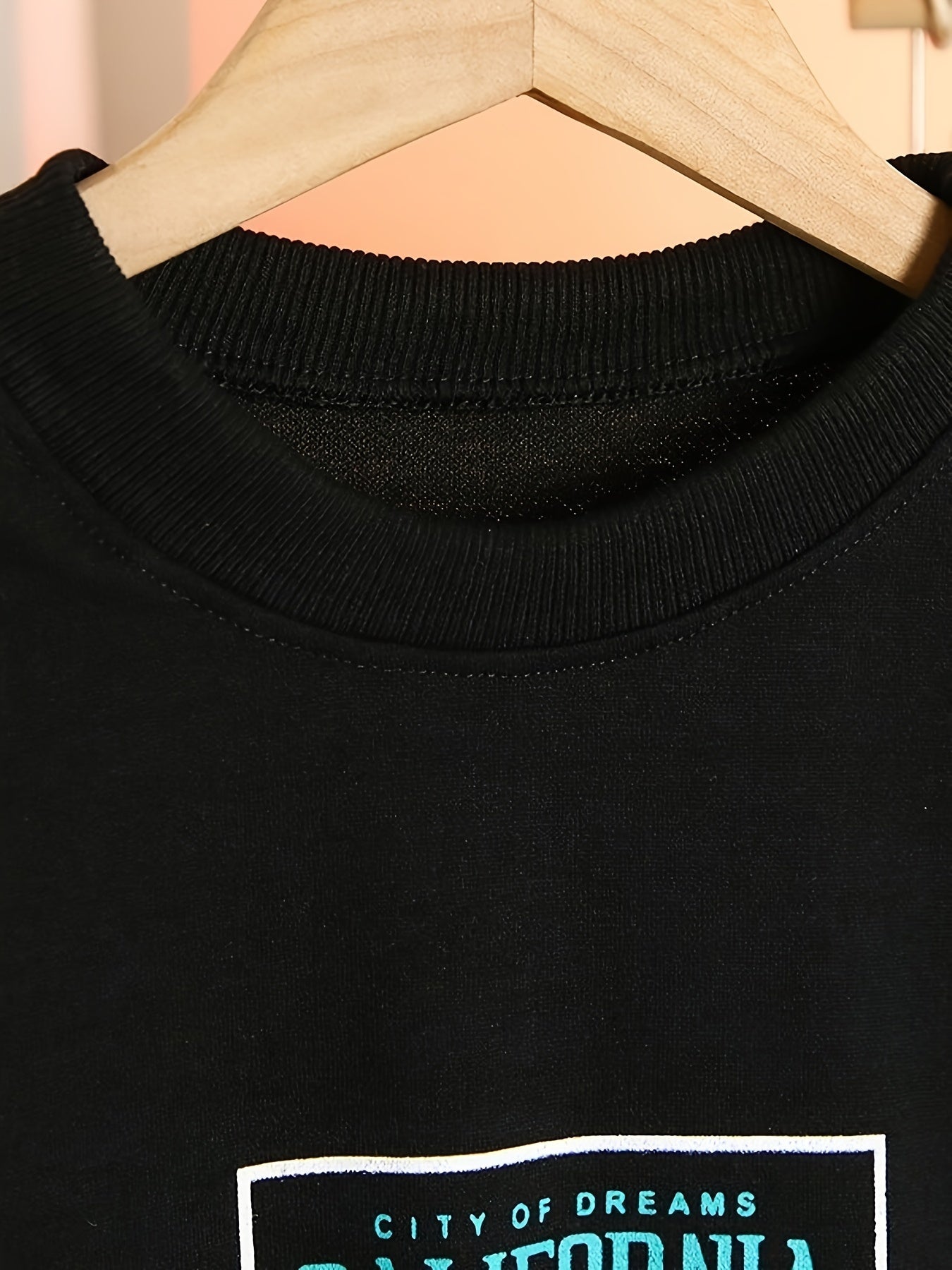 Детский комплект для мальчиков: свитшот с длинными рукавами и принтом букв, и спортивные штаны, повседневная одежда для весны и осени