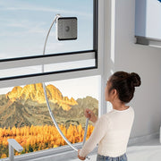 Tashqi foydalanish uchun deraza tozalash to'plami - yashik shaklidagi ikki tomonlama teleskopik shisha tozalash asbobi, yashash xonasi va boshqa shisha yuzalar uchun; elektr yoki batareyalar talab qilinmaydi, qo'lda ishlaydi.