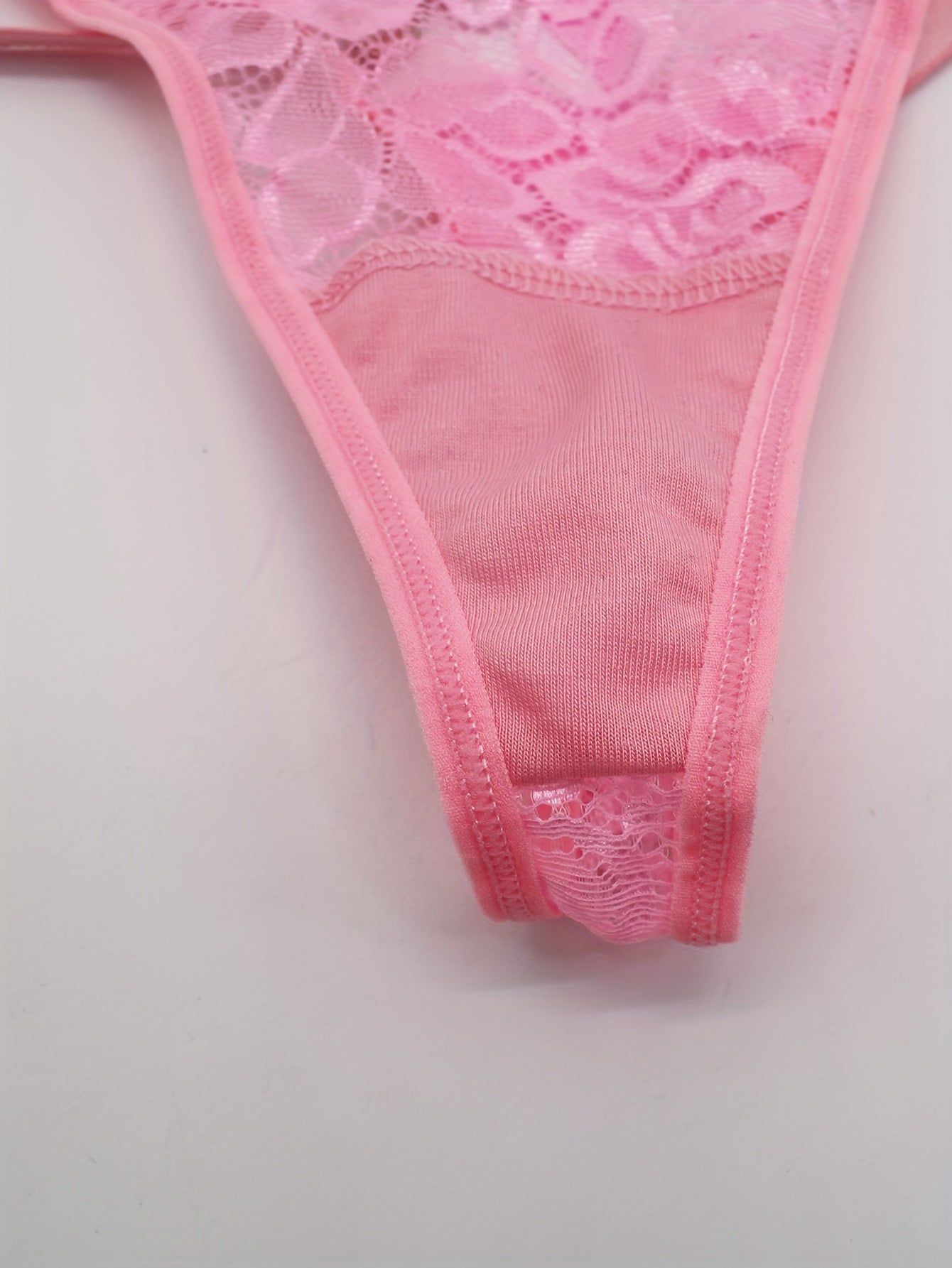 Women's Floral Lace Low Waist Thongs with Bow Tie Sexy Lingerie