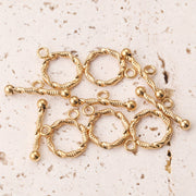 Set of 5 Stainless Steel Twist OT Buckles with Gold Plated Finish for Jewelry Making