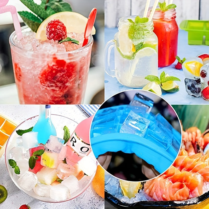 Silicone Ice Cube Trays 24 Compartments Lid Stackable Dishwasher Safe