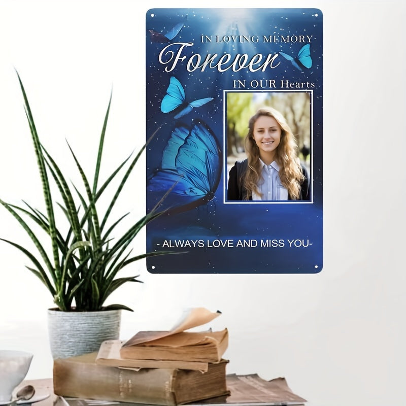 Custom Aluminum Memorial Plaque with Photo and Heartfelt Tribute 12x8 Inches