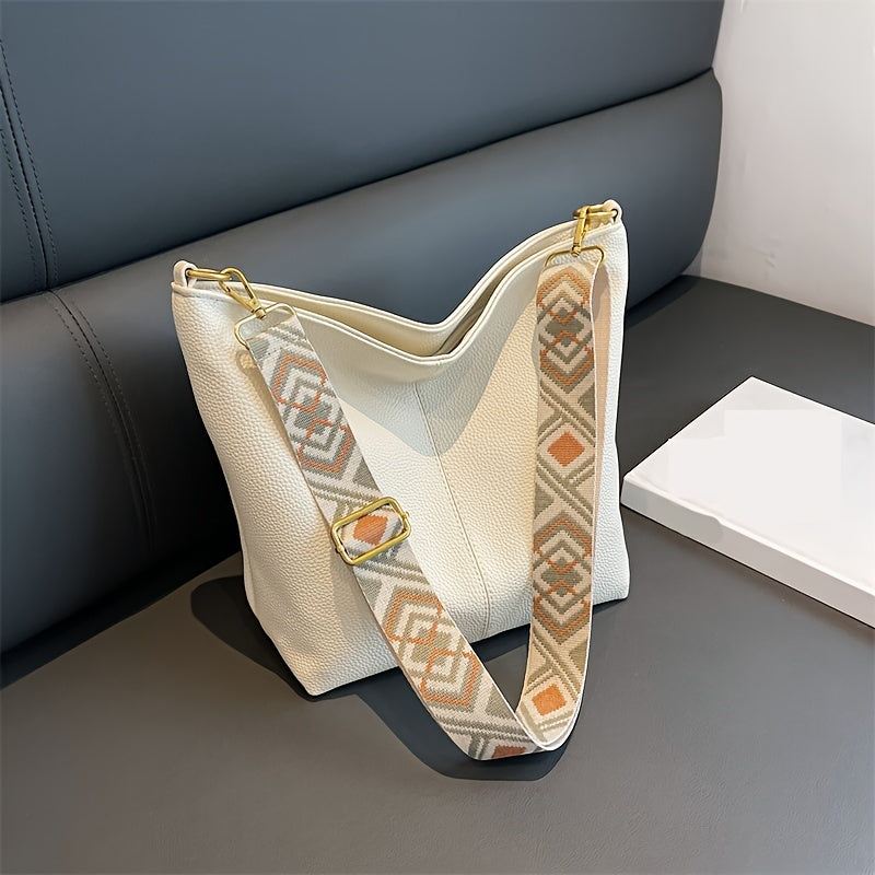 Large Capacity PU Crossbody Bag for Casual Use with Adjustable Strap