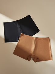 Women's Boyshort Underwear Pack of 3 Seamless Soft No-Show Mid Rise Solid Color Polyester Elastane