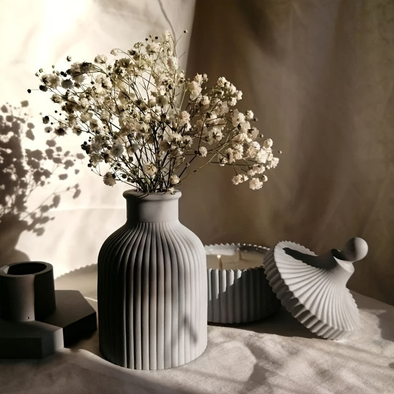 Silicone Mold Set for Epoxy Resin Crafts Oval and Round Candle Holders Jewelry Making