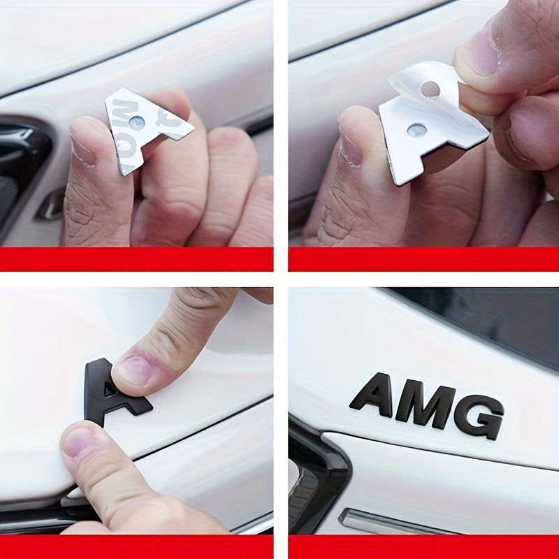 Металлические наклейки с буквами из цинкового сплава, автомобильные наклейки, черные номера, наклейки с именами