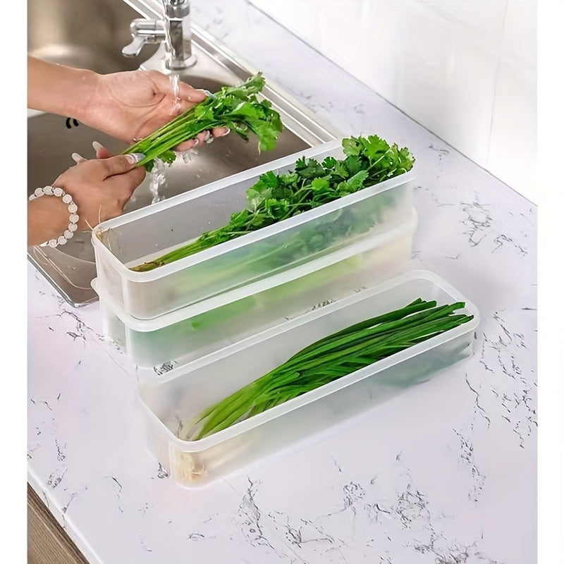 Durable FreshSeal Plastic Refrigerator Organizer Bins Set of 2 Food-Safe BPA-Free