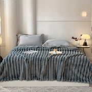 Faux Fur Blanket Plush Snug for Sofa Bed Travel Warm Gift
