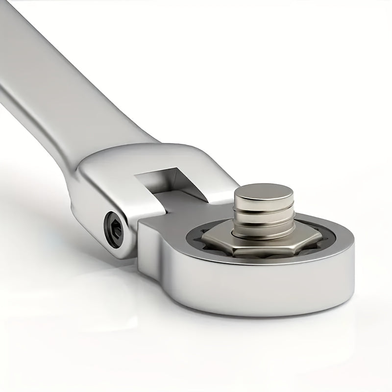 Juego de llaves de carraca con cabeza flexible de 72 dientes con giro de 180° para reparación de automóviles y en el hogar