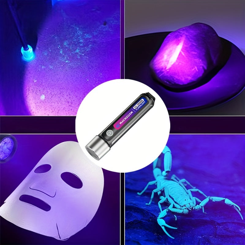 UV LED Flashlight for Inspection and Detection USB Rechargeable Lithium Battery