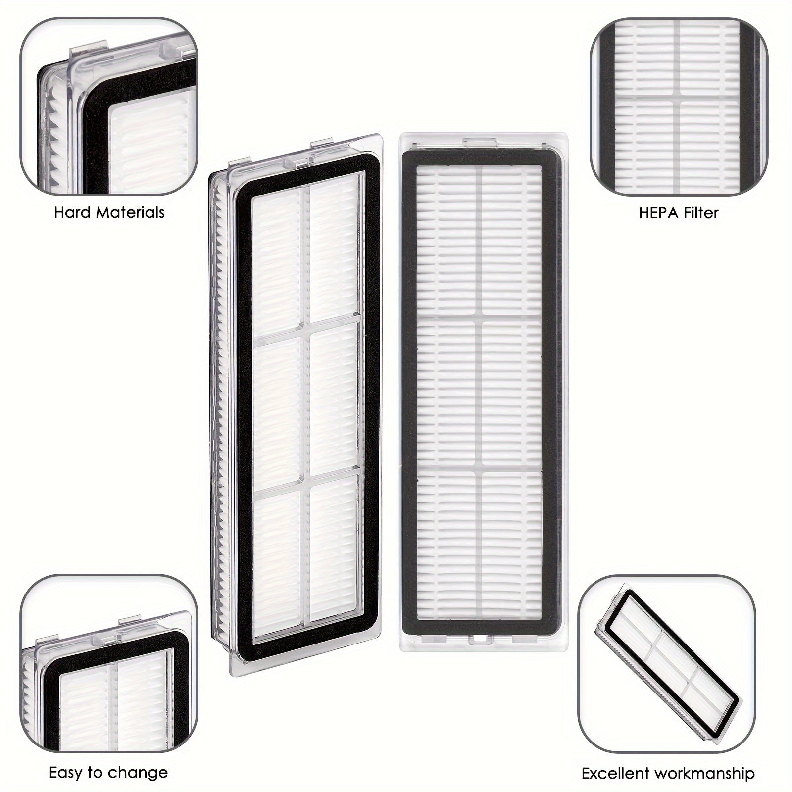 Replacement Pack of Six HEPA Filters for Vacuum Cleaners with Floor Attachment